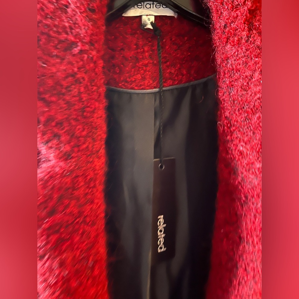 Wool. alpaca, mohair, poly blend brick red coat. Size 8. Never worn. Tag. - Picture 4 of 6